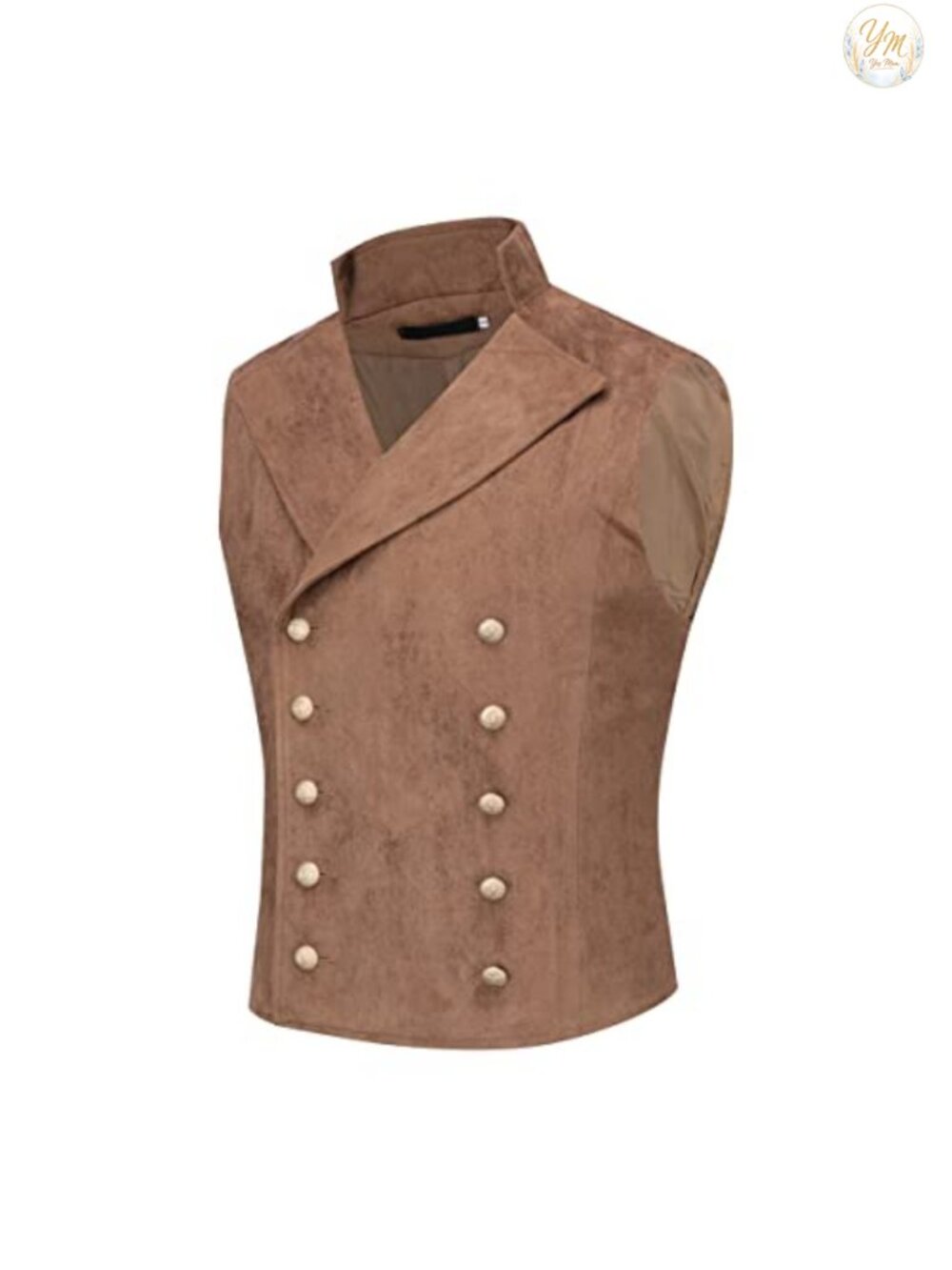 Mens Double Breasted Suede Dress Vest Gothic Steampunk